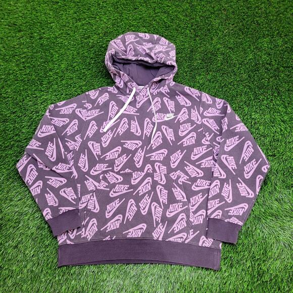 NIKE AOP Hoodie Medium 22x24 Purple - Picture 1 of 13